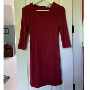 Nordstrom Red Scoop Neck Midi Red Dress
